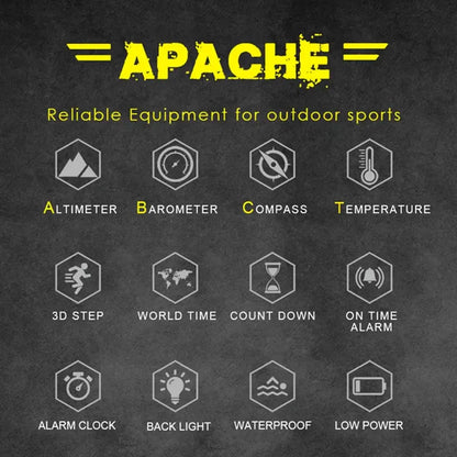 NORTH EDGE APACHE 3 – Ceas Militar Outdoor cu Altimetru, Barometru & Busolă | Rezistent 50M