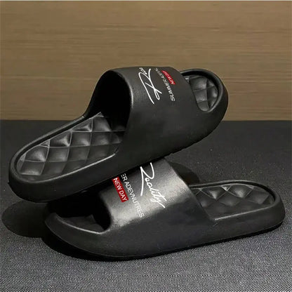 New ins-style reality print comfortable thick-soled EVA casual breathable slide sandals for men and women, suitable for home, bathroom, and outdoor use, versatile