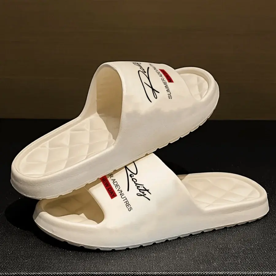 New ins-style reality print comfortable thick-soled EVA casual breathable slide sandals for men and women, suitable for home, bathroom, and outdoor use, versatile