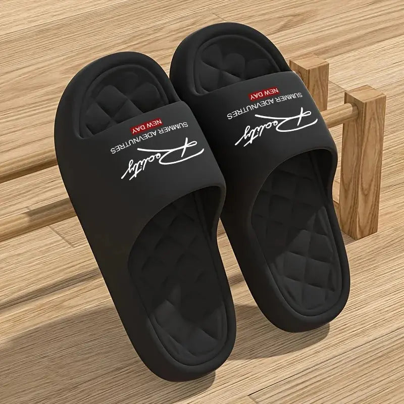 New ins-style reality print comfortable thick-soled EVA casual breathable slide sandals for men and women, suitable for home, bathroom, and outdoor use, versatile