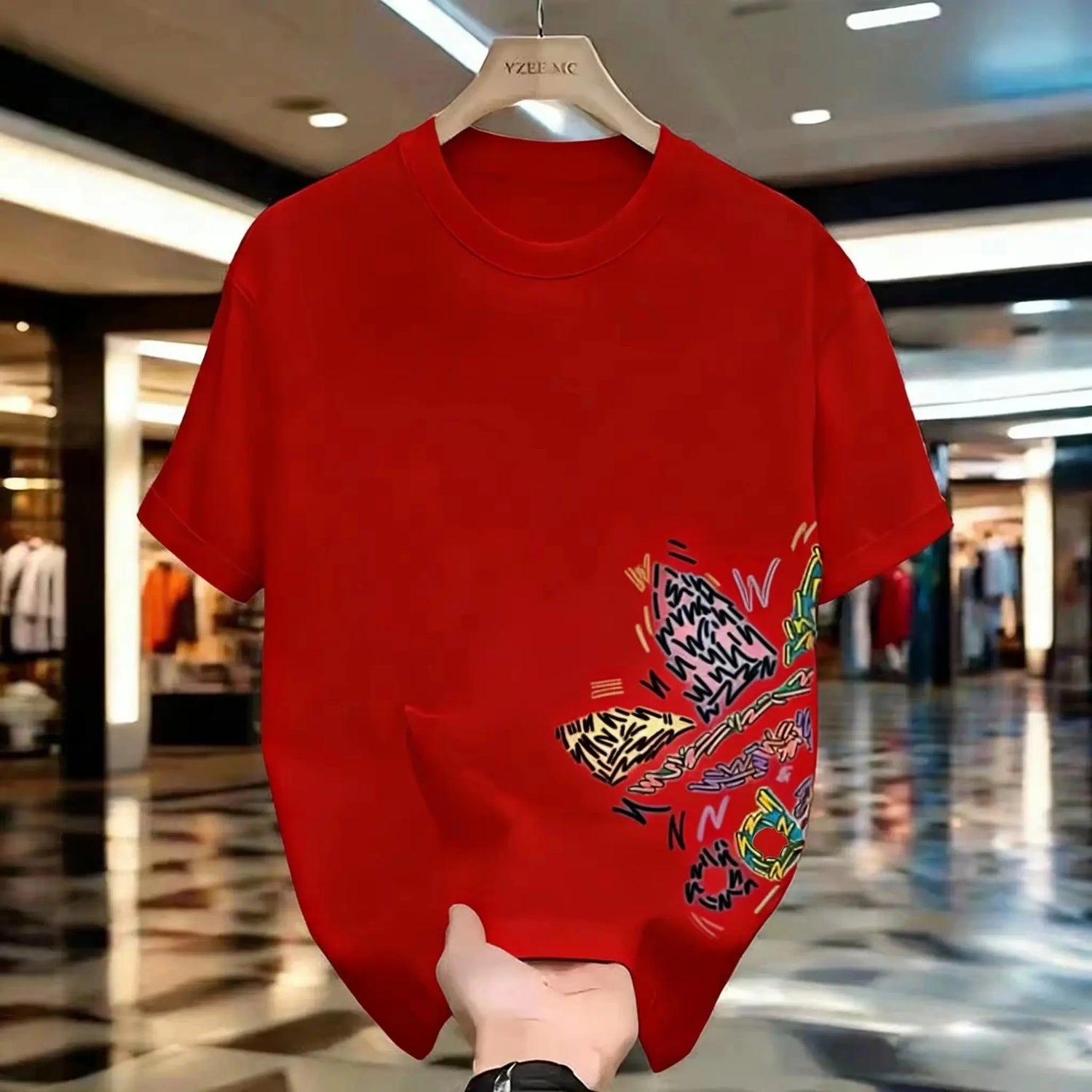 9 Color Unisex Graphic Car Print T-Shirt Crew Neck Top