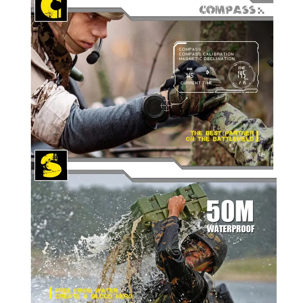 NORTH EDGE APACHE 3 – Ceas Militar Outdoor cu Altimetru, Barometru & Busolă | Rezistent 50M