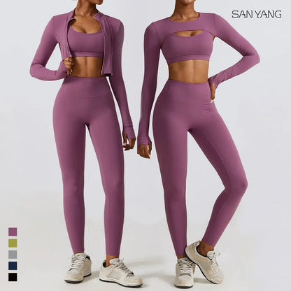 Compleu sport seamless negru pentru femei set yoga
